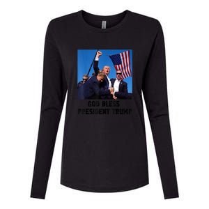 Donald Trump 2024 God Bless President Trump Gift Womens Cotton Relaxed Long Sleeve T-Shirt