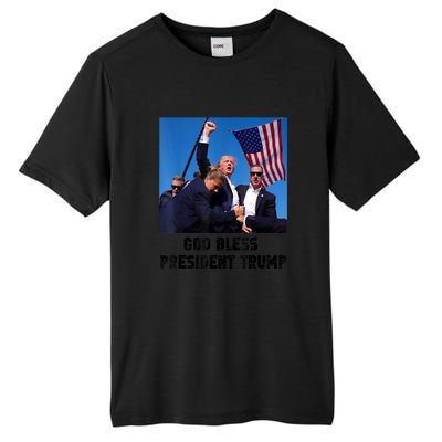 Donald Trump 2024 God Bless President Trump Gift Tall Fusion ChromaSoft Performance T-Shirt