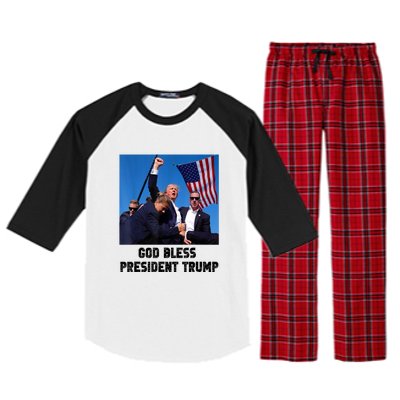 Donald Trump 2024 God Bless President Trump Gift Raglan Sleeve Pajama Set