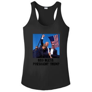 Donald Trump 2024 God Bless President Trump Gift Ladies PosiCharge Competitor Racerback Tank