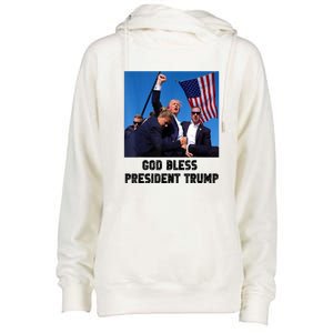 Donald Trump 2024 God Bless President Trump Gift Womens Funnel Neck Pullover Hood