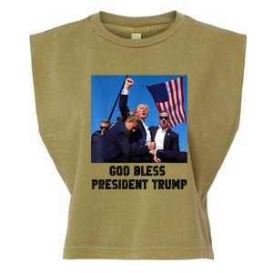 Donald Trump 2024 God Bless President Trump Gift Garment-Dyed Women's Muscle Tee