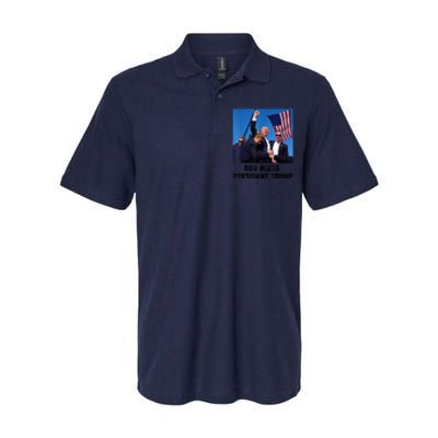 Donald Trump 2024 God Bless President Trump Gift Softstyle Adult Sport Polo