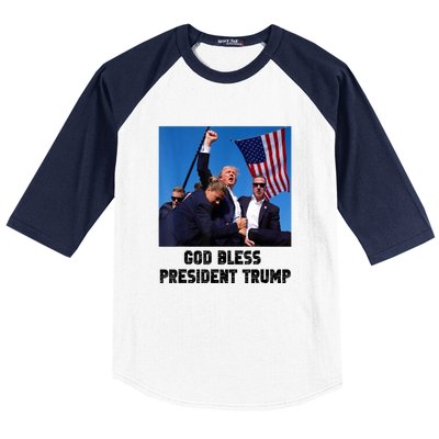 Donald Trump 2024 God Bless President Trump Gift Baseball Sleeve Shirt