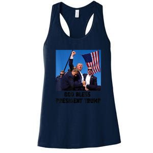 Donald Trump 2024 God Bless President Trump Gift Women's Racerback Tank