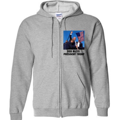 Donald Trump 2024 God Bless President Trump Gift Full Zip Hoodie