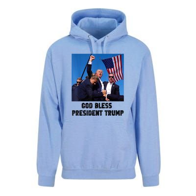 Donald Trump 2024 God Bless President Trump Gift Unisex Surf Hoodie