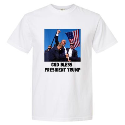 Donald Trump 2024 God Bless President Trump Gift Garment-Dyed Heavyweight T-Shirt