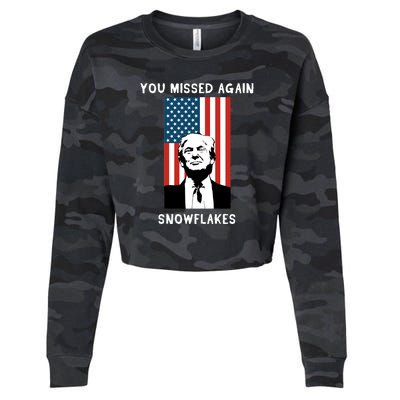 Donald Trump 2024 Missed Me Funny Conservative Cropped Pullover Crew