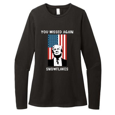 Donald Trump 2024 Missed Me Funny Conservative Womens CVC Long Sleeve Shirt