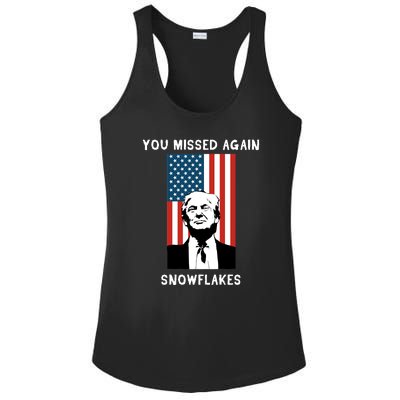 Donald Trump 2024 Missed Me Funny Conservative Ladies PosiCharge Competitor Racerback Tank