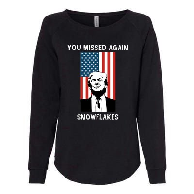 Donald Trump 2024 Missed Me Funny Conservative Womens California Wash Sweatshirt