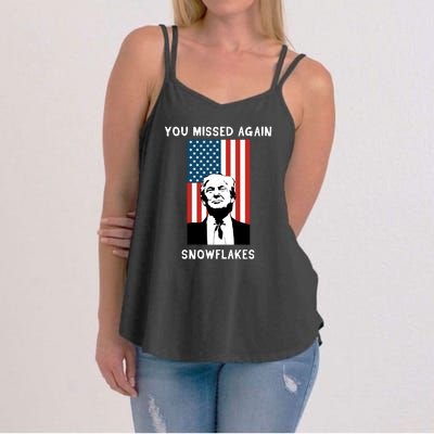 Donald Trump 2024 Missed Me Funny Conservative Women's Strappy Tank