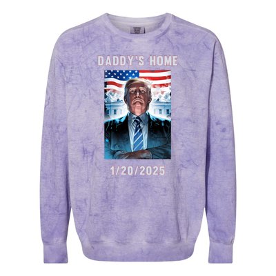 Donald Trump 2024 Daddys Home Colorblast Crewneck Sweatshirt