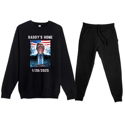 Donald Trump 2024 Daddys Home Premium Crewneck Sweatsuit Set