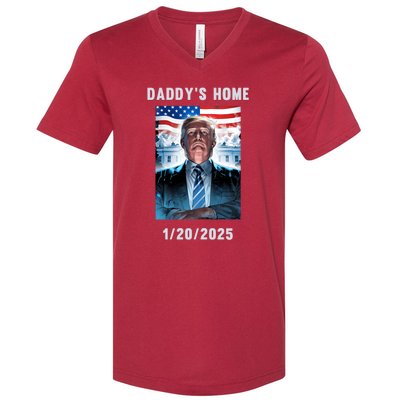 Donald Trump 2024 Daddys Home V-Neck T-Shirt