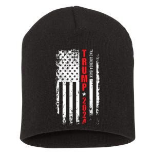 Donald Trump 2024 Take America Back American Flag Patriotic Short Acrylic Beanie