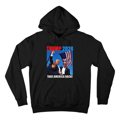 Donald Trump 2024 Take America Back American Flag Patriotic Hoodie