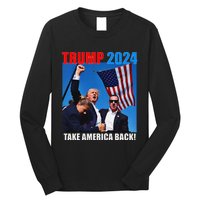 Donald Trump 2024 Take America Back American Flag Patriotic Long Sleeve Shirt