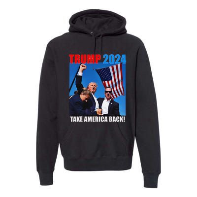 Donald Trump 2024 Take America Back American Flag Patriotic Premium Hoodie