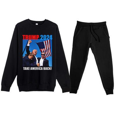 Donald Trump 2024 Take America Back American Flag Patriotic Premium Crewneck Sweatsuit Set