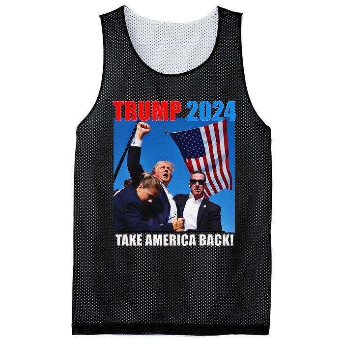 Donald Trump 2024 Take America Back American Flag Patriotic Mesh Reversible Basketball Jersey Tank