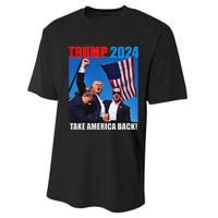 Donald Trump 2024 Take America Back American Flag Patriotic Performance Sprint T-Shirt