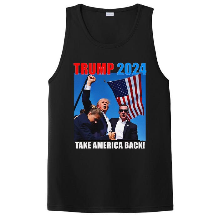 Donald Trump 2024 Take America Back American Flag Patriotic PosiCharge Competitor Tank