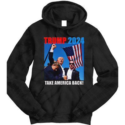 Donald Trump 2024 Take America Back American Flag Patriotic Tie Dye Hoodie