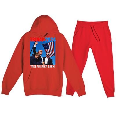 Donald Trump 2024 Take America Back American Flag Patriotic Premium Hooded Sweatsuit Set