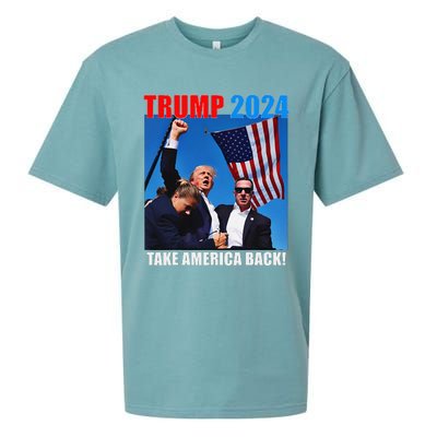 Donald Trump 2024 Take America Back American Flag Patriotic Sueded Cloud Jersey T-Shirt