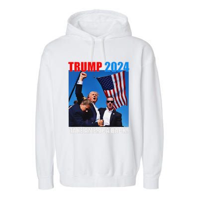 Donald Trump 2024 Take America Back American Flag Patriotic Garment-Dyed Fleece Hoodie