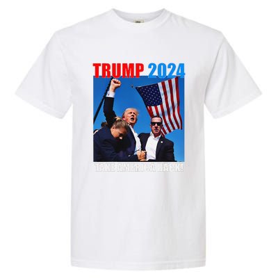 Donald Trump 2024 Take America Back American Flag Patriotic Garment-Dyed Heavyweight T-Shirt