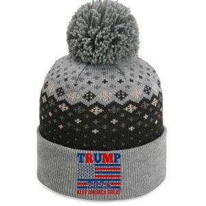 Donald Trump 2024 Keep America Great Usa Flag The Baniff Cuffed Pom Beanie