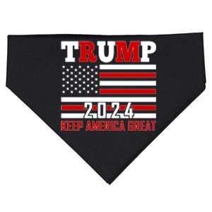 Donald Trump 2024 Keep America Great Usa Flag USA-Made Doggie Bandana