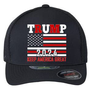 Donald Trump 2024 Keep America Great Usa Flag Flexfit Unipanel Trucker Cap