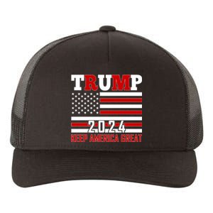 Donald Trump 2024 Keep America Great Usa Flag Yupoong Adult 5-Panel Trucker Hat