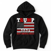 Donald Trump 2024 Keep America Great Usa Flag Hoodie