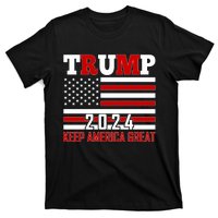 Donald Trump 2024 Keep America Great Usa Flag T-Shirt