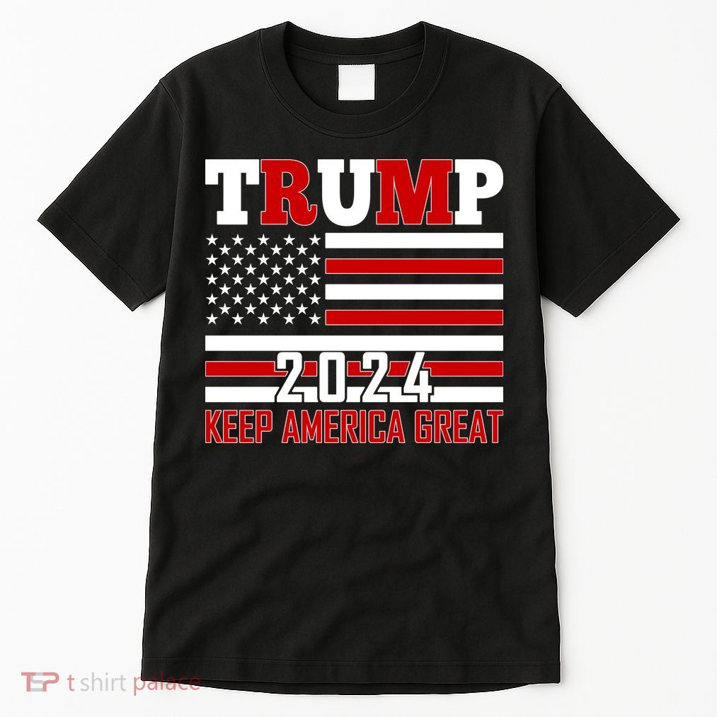 Donald Trump 2024 Keep America Great Usa Flag Tall T-Shirt