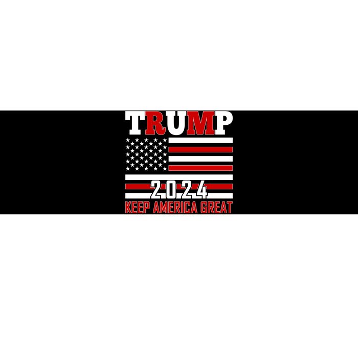 Donald Trump 2024 Keep America Great Usa Flag Bumper Sticker