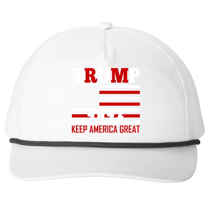 Donald Trump 2024 Keep America Great Usa Flag Snapback Five-Panel Rope Hat