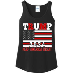 Donald Trump 2024 Keep America Great Usa Flag Ladies Essential Tank