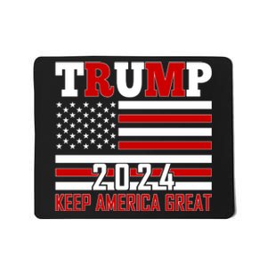 Donald Trump 2024 Keep America Great Usa Flag Mousepad