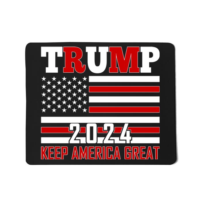 Donald Trump 2024 Keep America Great Usa Flag Mousepad