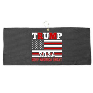 Donald Trump 2024 Keep America Great Usa Flag Large Microfiber Waffle Golf Towel