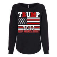 Donald Trump 2024 Keep America Great Usa Flag Womens California Wash Sweatshirt