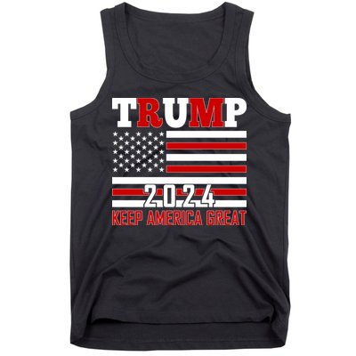 Donald Trump 2024 Keep America Great Usa Flag Tank Top
