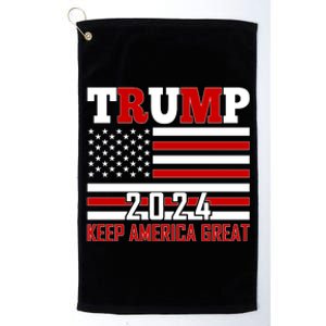 Donald Trump 2024 Keep America Great Usa Flag Platinum Collection Golf Towel