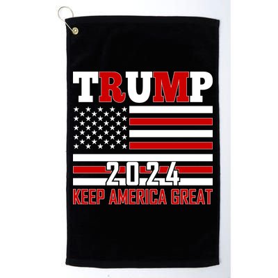 Donald Trump 2024 Keep America Great Usa Flag Golf Towel